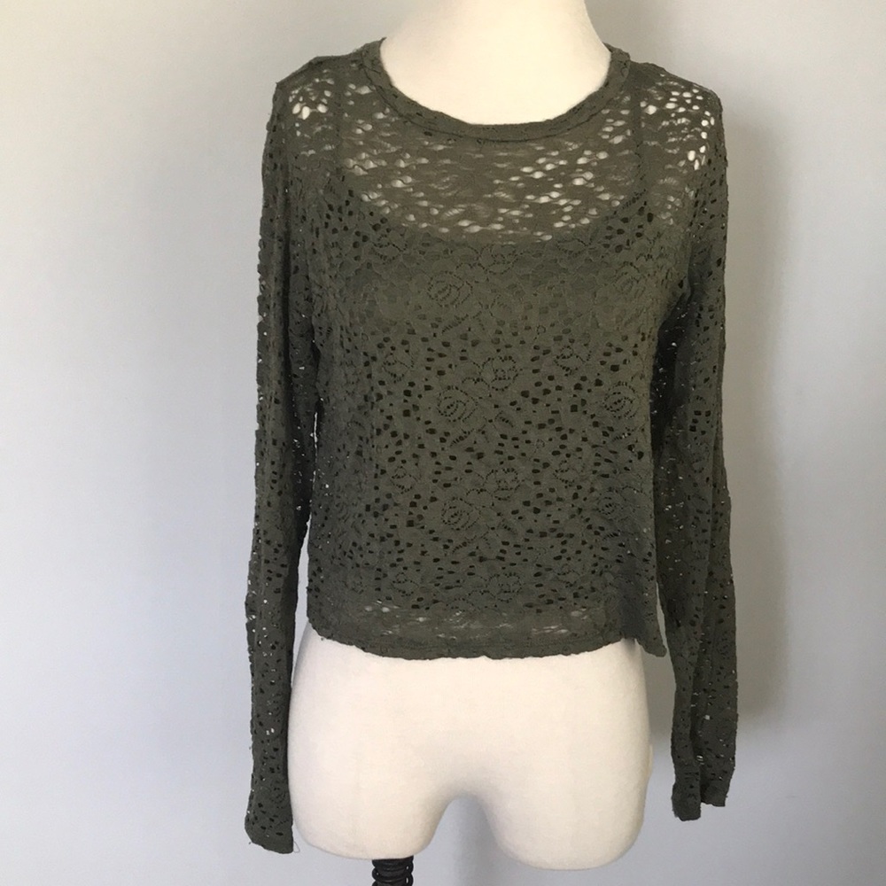 Hollister Lacey Hunter Green Long Sleeve with Tank
